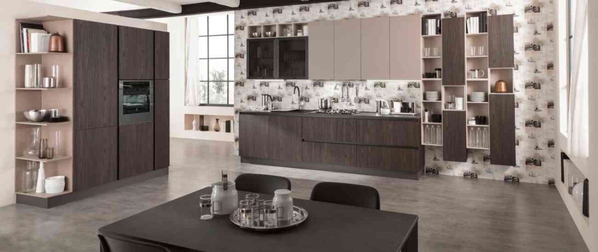 cucina moderna zen noce scuro fango opaco 1