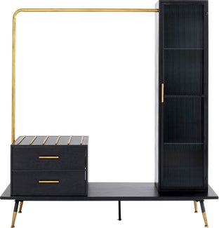 garderoba z szufladami czarno zlota 170x180 cm 1
