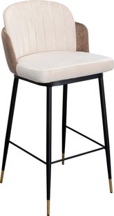 hoker welurowy bezowy nogi czarno zlote 50x99 cm 1