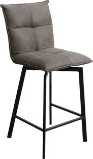 hoker z obrotowym siedziskiem pikowany brazowy nogi stal 69 cm 1