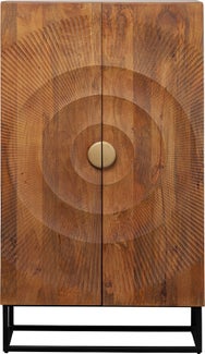 komoda drewniana 2 drzwiowa boho podstawa czarna 76x140 cm 1