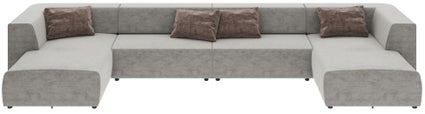 naroznik duzy do salonu modulowy w ksztalcie u 434x182 cm szary 1