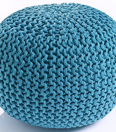 pouf inoutdoor in corda nautical rope alyssa teal blue