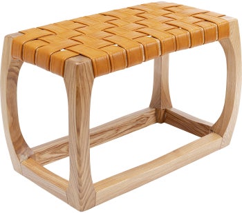 taboret torres 60x38 cm brazowy podstawa drewniana 2